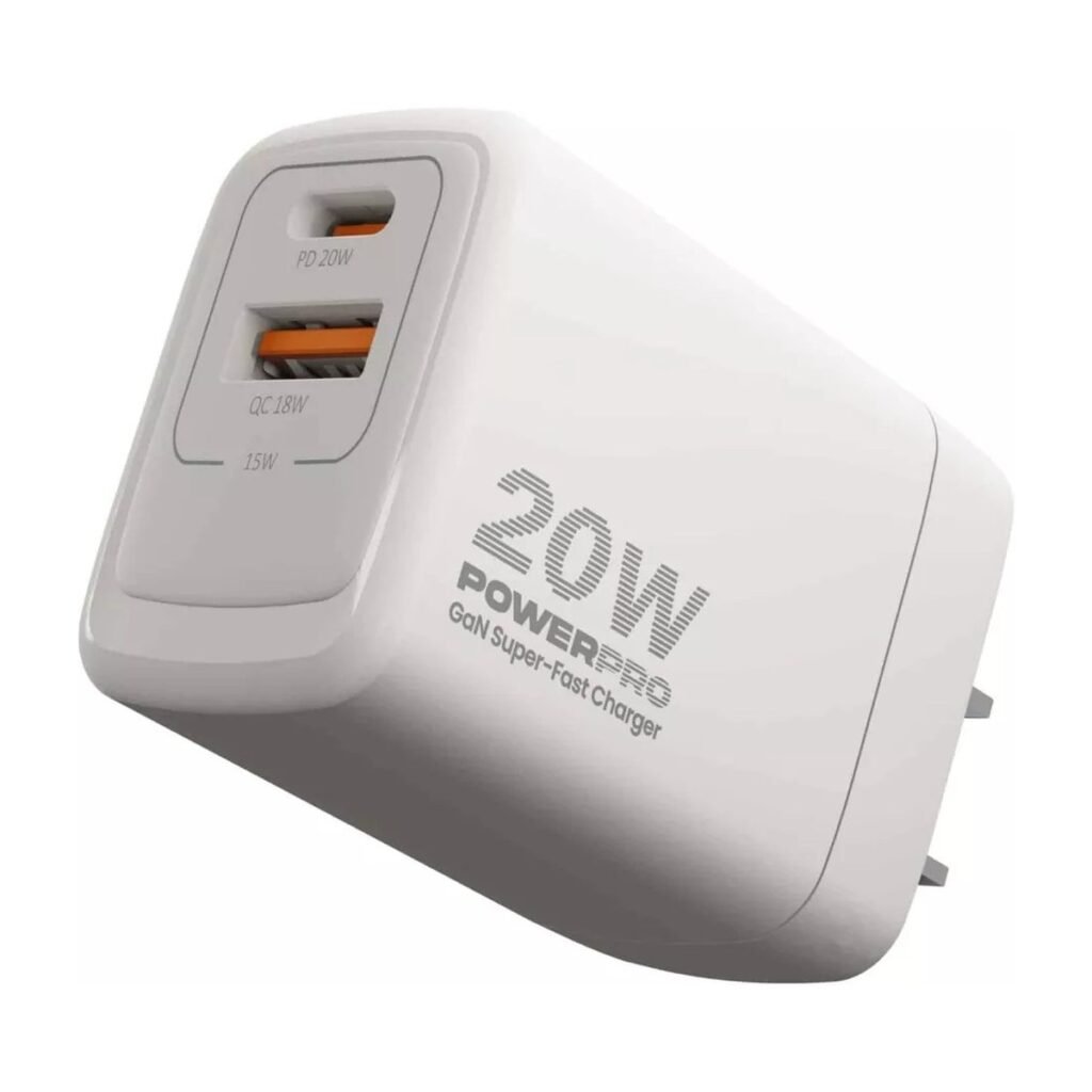 CARGADOR DE PARED UNNO – USB Y USB-C 20W