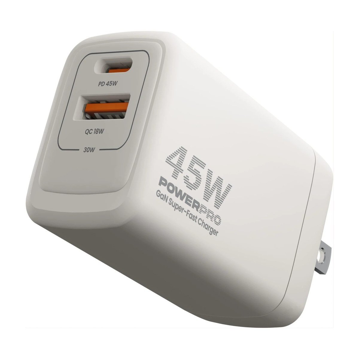 CARGADOR DE PARED UNNO POWERPRO – USB Y USB-C 45W