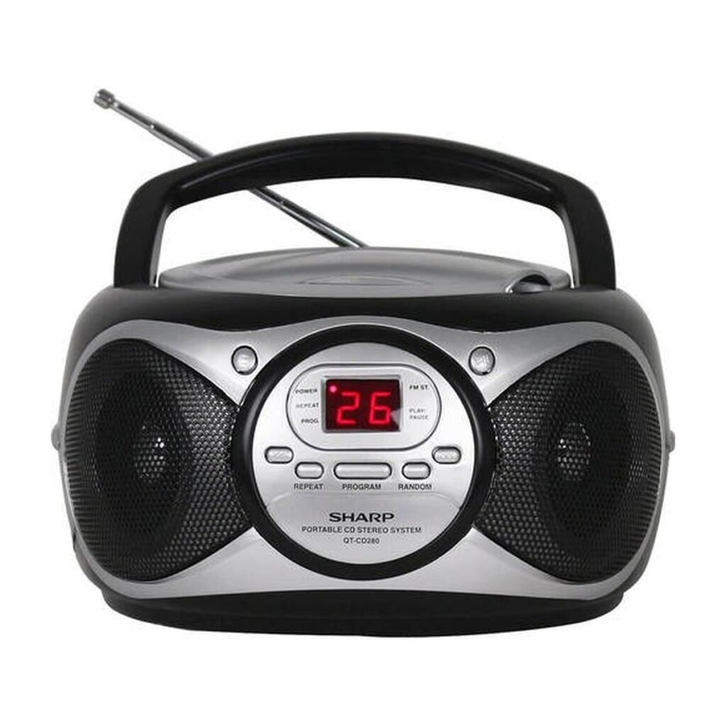 PARLANTES SHARP BOOMBOX STEREO – AM – FM – CD – AUX – NEGRO