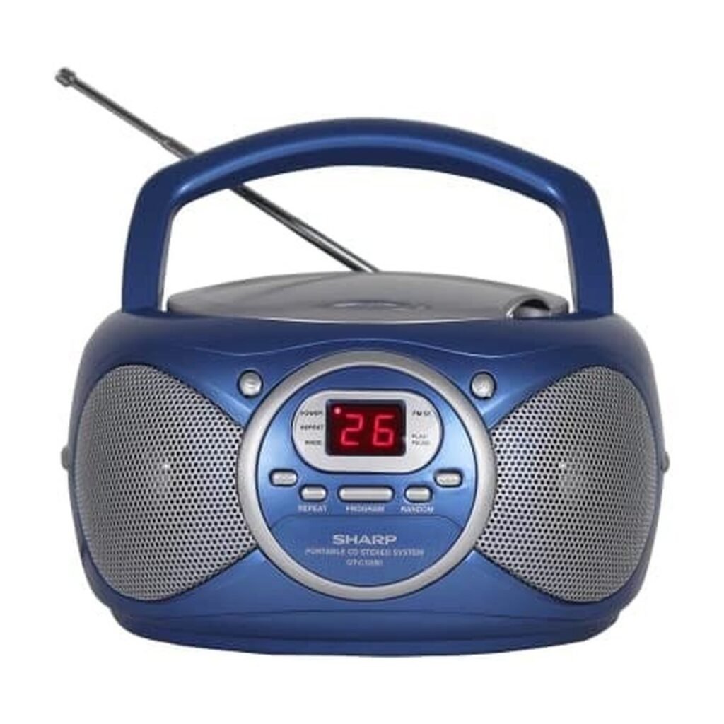 PARLANTES SHARP BOOMBOX STEREO – AM – FM – CD – AUX – AZUL