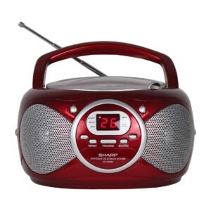 PARLANTES SHARP BOOMBOX STEREO – AM – FM – CD – AUX – ROJO