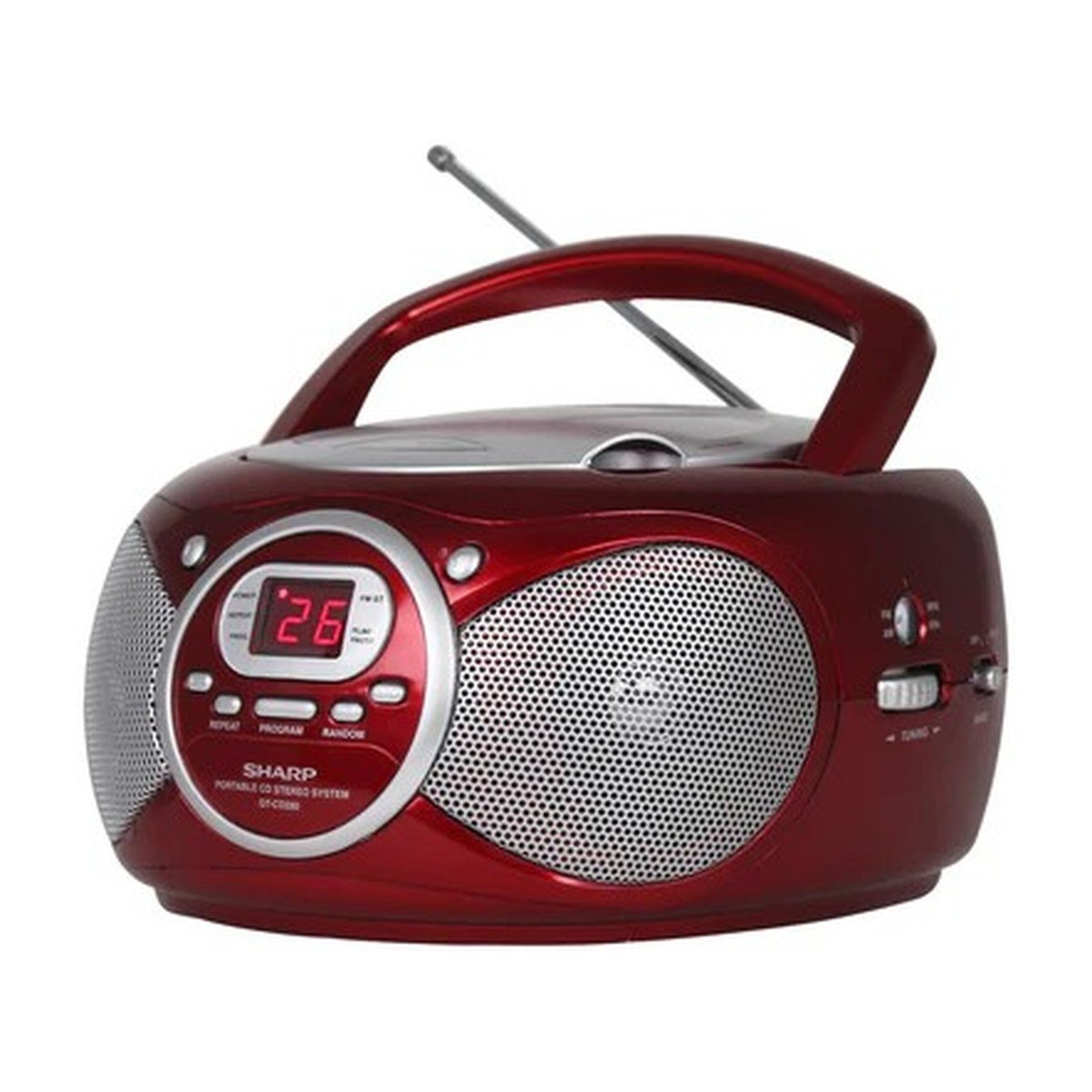 PARLANTES SHARP BOOMBOX STEREO – AM – FM – CD – AUX – ROJO