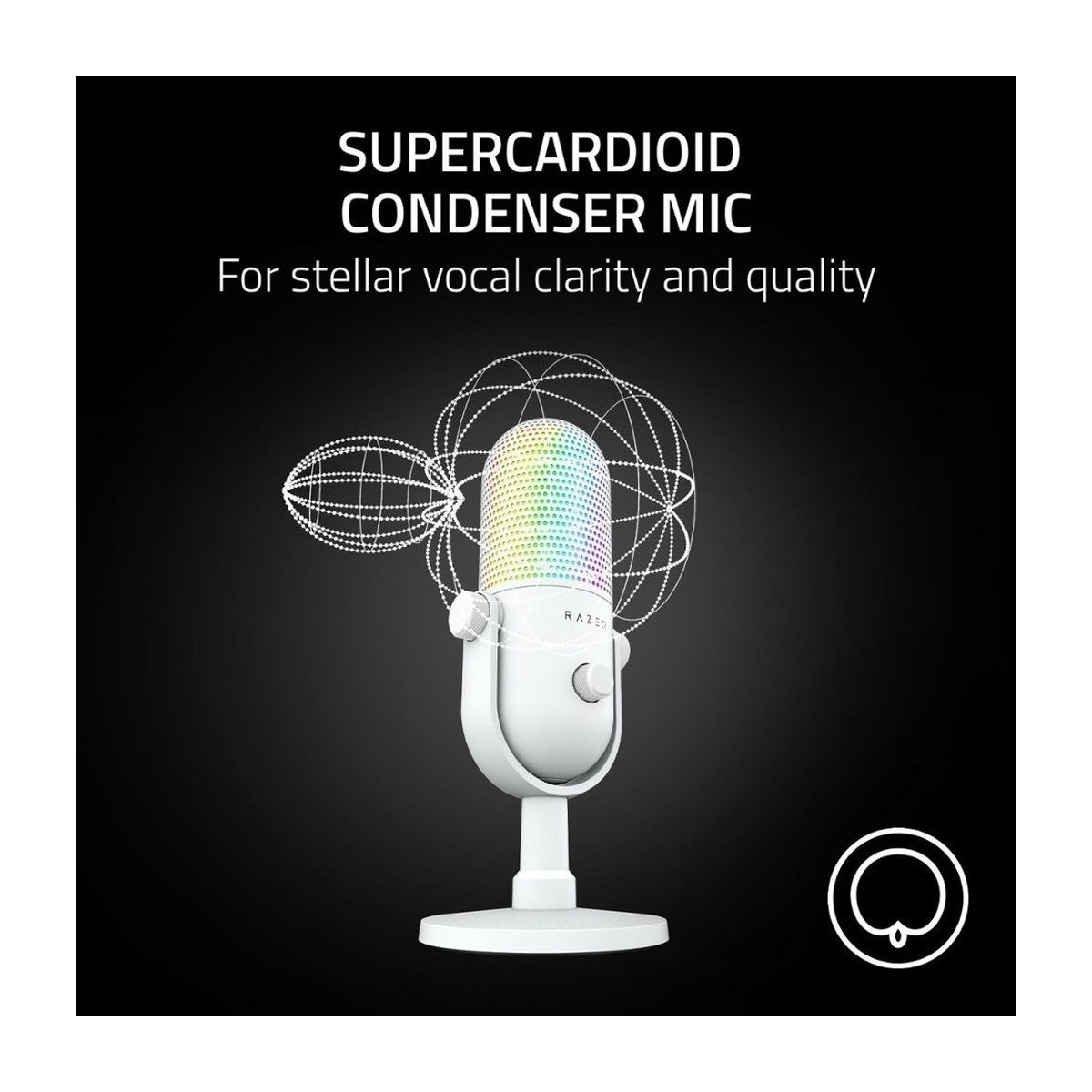 MICROFONO RAZER SEIREN V3 CHROMA – QUARTZ