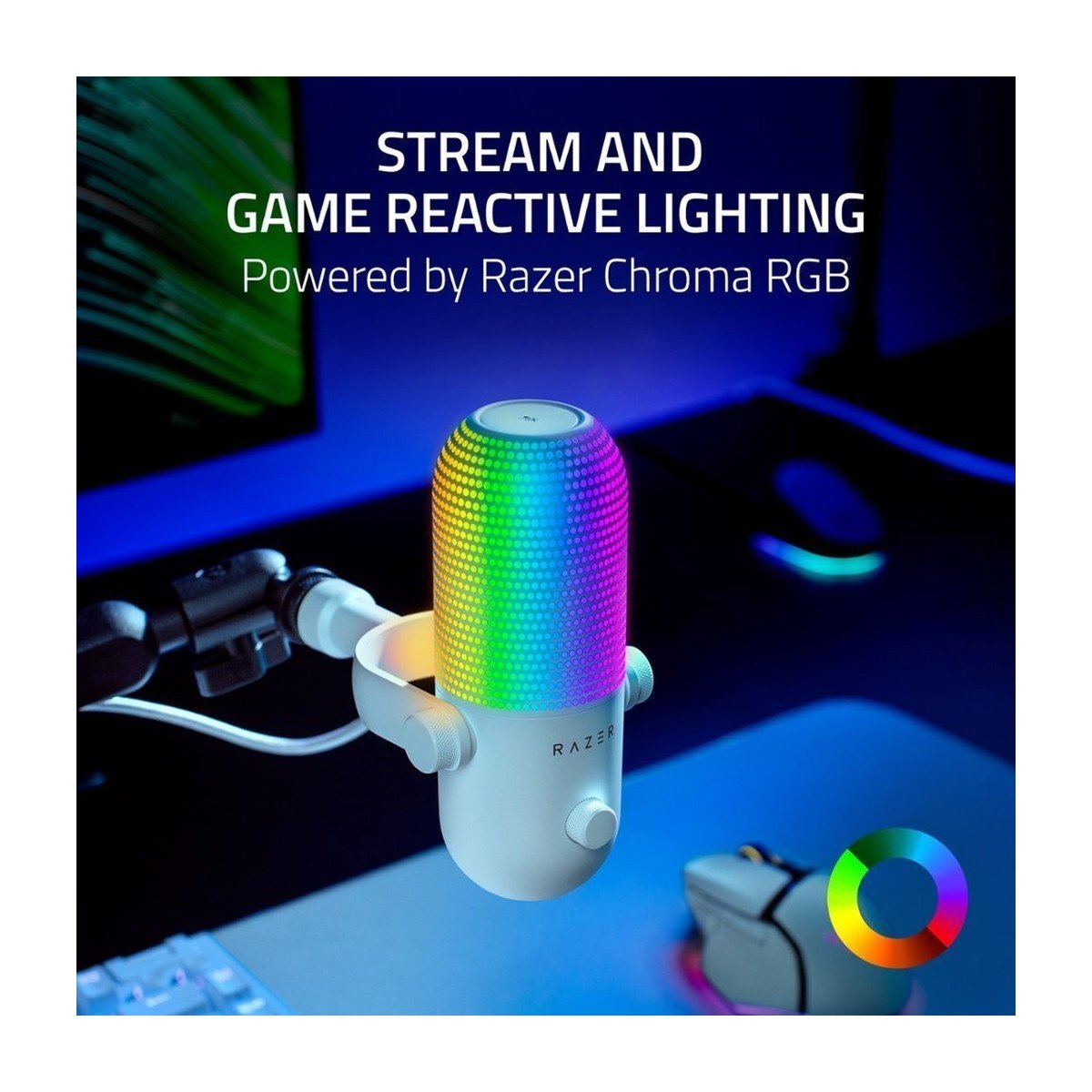 MICROFONO RAZER SEIREN V3 CHROMA – QUARTZ