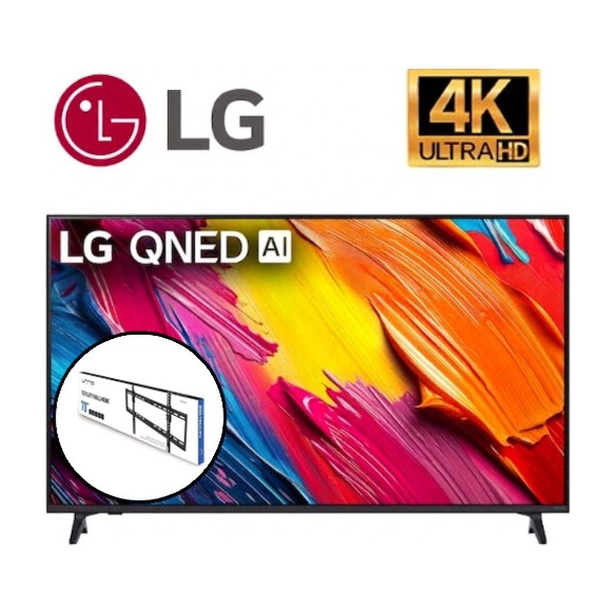 Kit LG QNED 73A – 4K – QNED AI – 65″ + Soporte de Pared