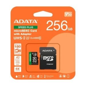 MicroSDXC ADATA 256 GB UHS-I – Speed Plus – V30 – UD256GUI3V30A2SP-RA1