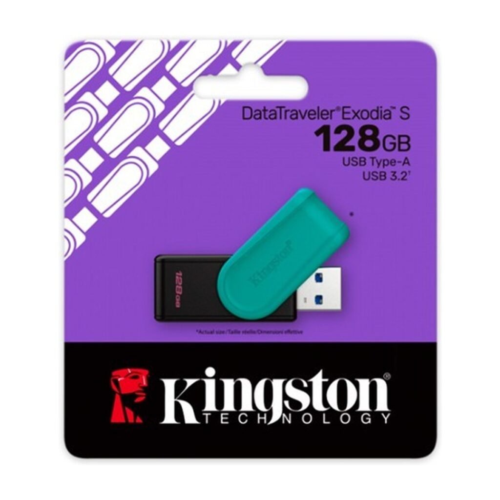 Kingston DataTraveler Exodia S 128 GB – Negro/Turquesa – DTXS/128GB