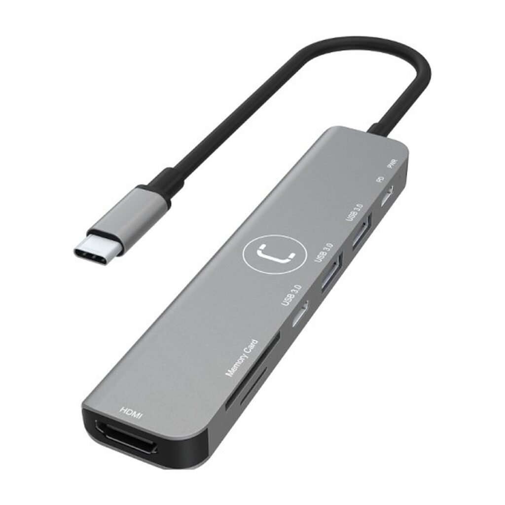 Hub Unno Tekno 7 en 1 – USB C – Gris – HB1107GY