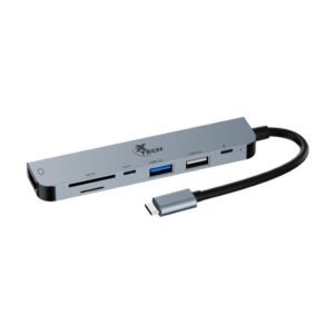 Hub 7 en 1 Xtech XTC571 – USB-C – Gris – XTC-571