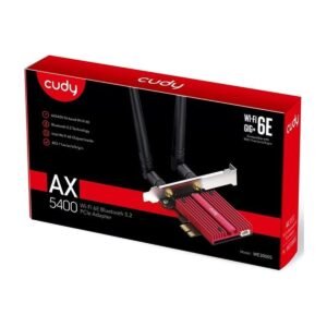 Adaptador WIFI PCIE Cudy AX5400 Tri-Band – Wifi 6E – Bluetooth 5.2 – WE3000S