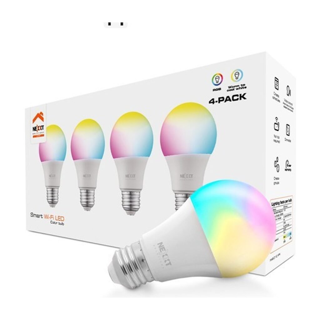 Nexxt Home Bombillo Inteligente Smart Wifi Led Color buld – Pack de 4 – NHB-C110M4PK