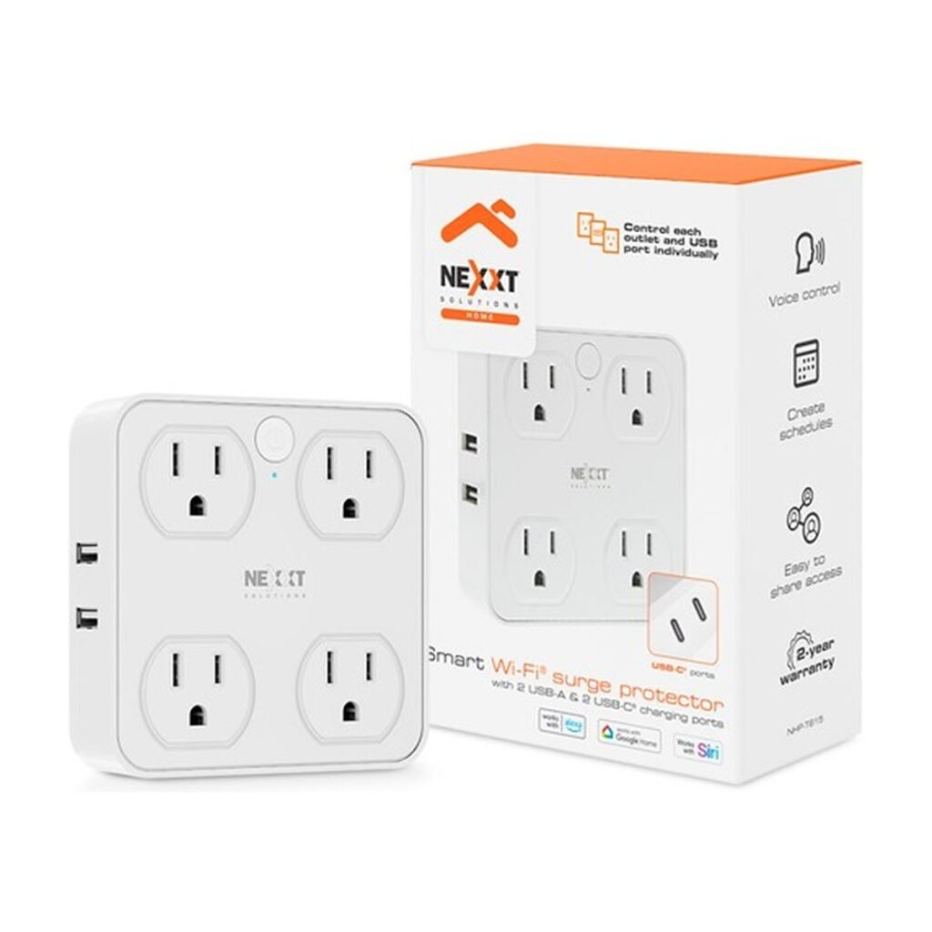 Nexxt Home Enchufe inteligente Smart Wifi Surge Protector – NHP-T615