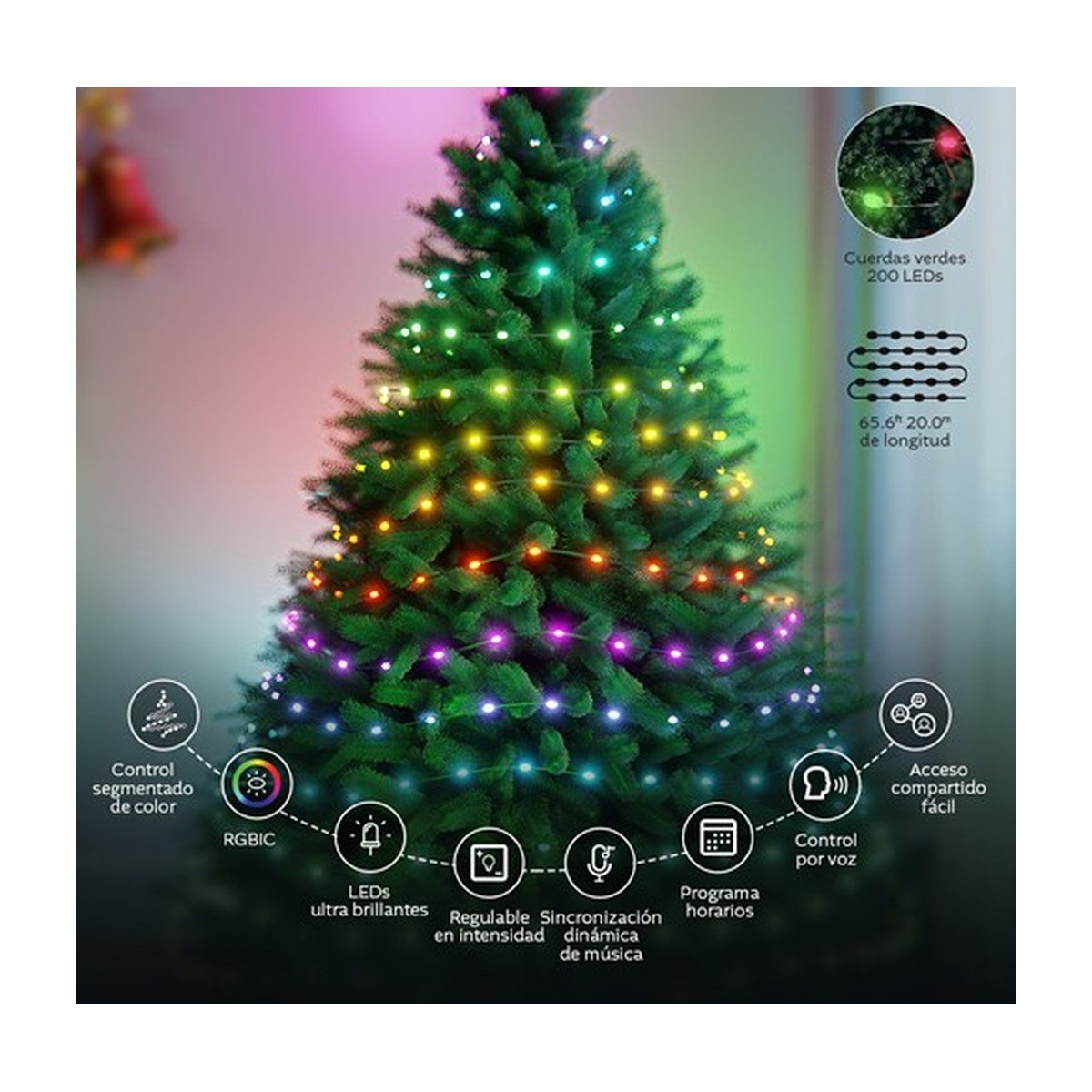 Nexxt Home Luces Navideñas Inteligentes – 20M – NHB-XL20
