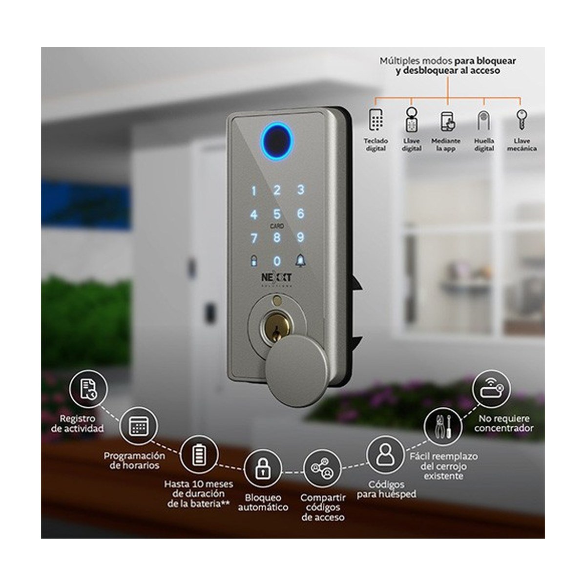 Cerradura Nexxt Smart Wifi Door Lock – Silver – NHS-D150 ST