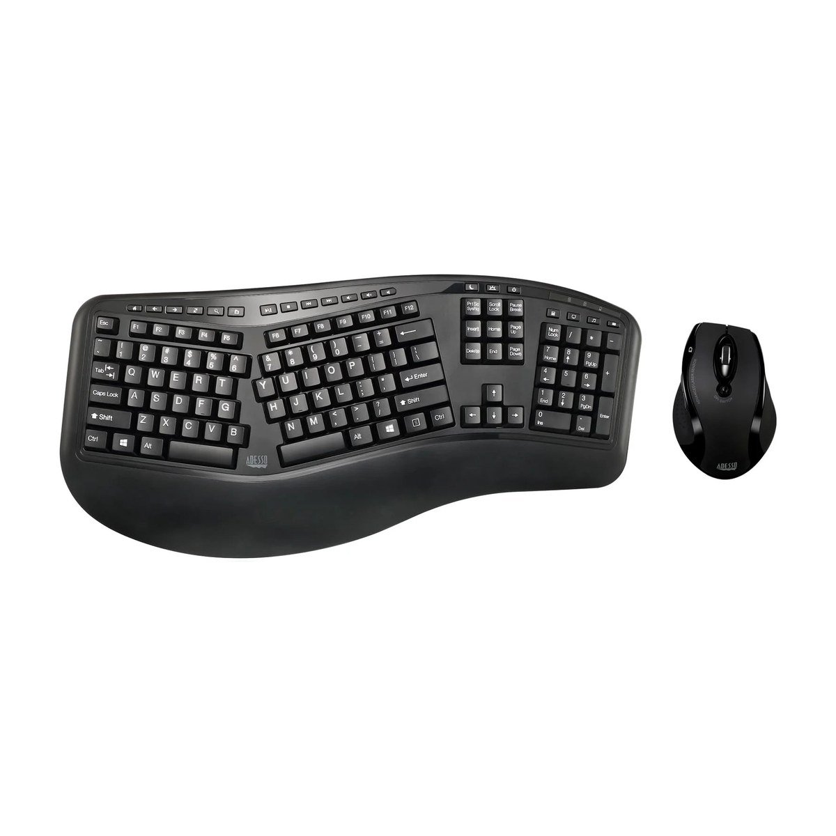 TECLADO ERGONOMICO Y MOUSE ADESSO - INALAMBRICO