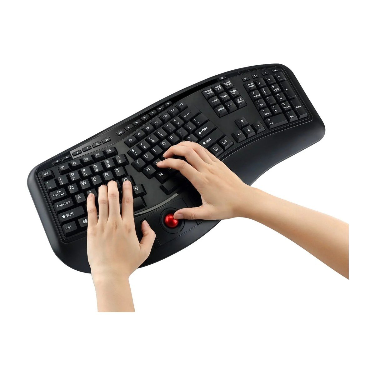 TECLADO ERGONOMICO ADESSO - CON TRACKBALL - INALAMBRICO