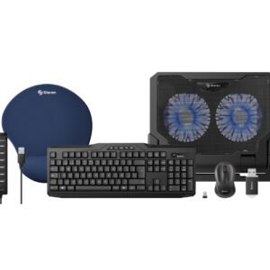 KIT TECLADO Y MOUSE STEREN + BASE+HUB+MOUSE PAD+MEMORIA USB