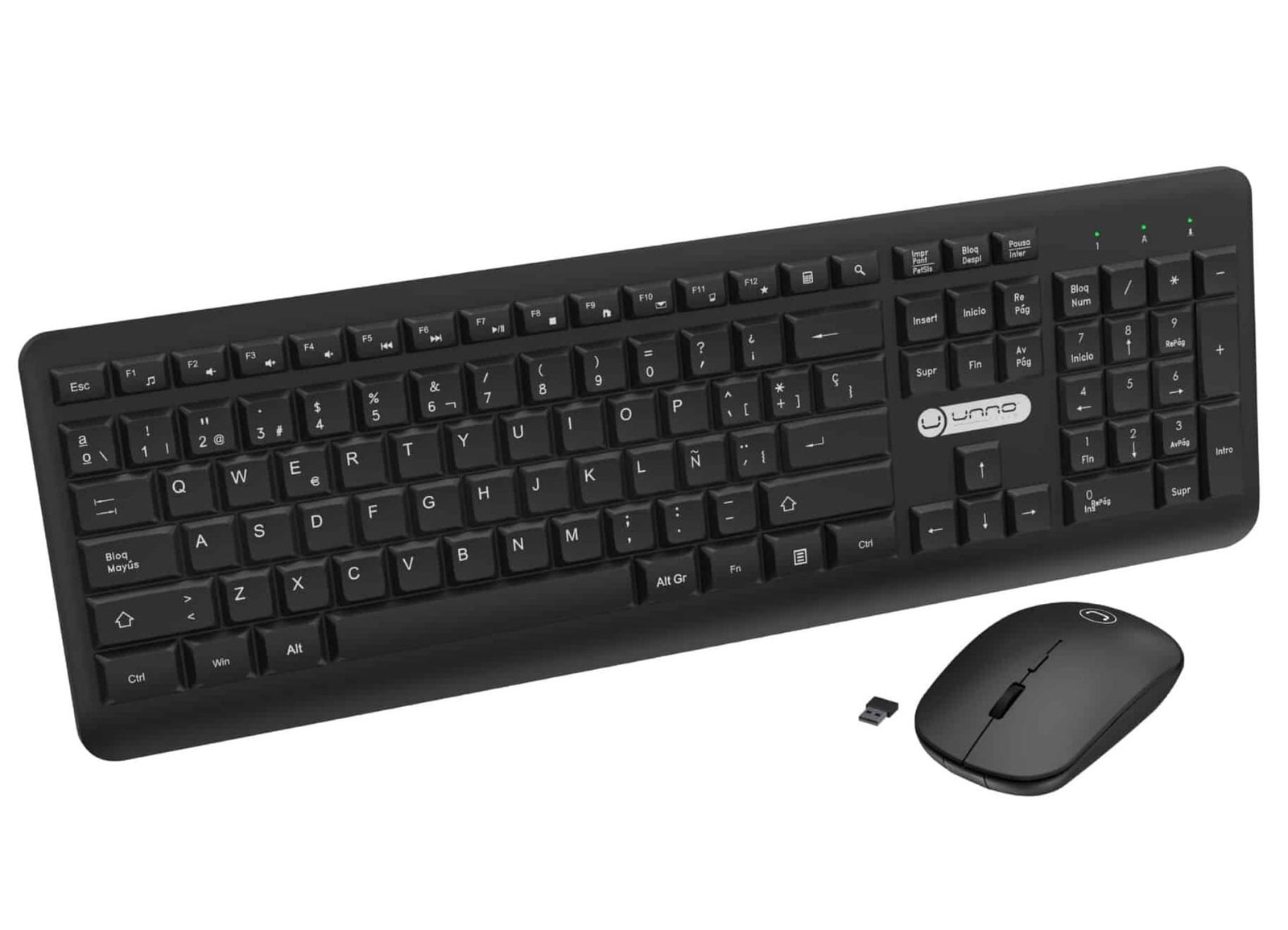 TECLADO Y MOUSE UNNO KLASS - INALAMBRICO - ESPAÑOL
