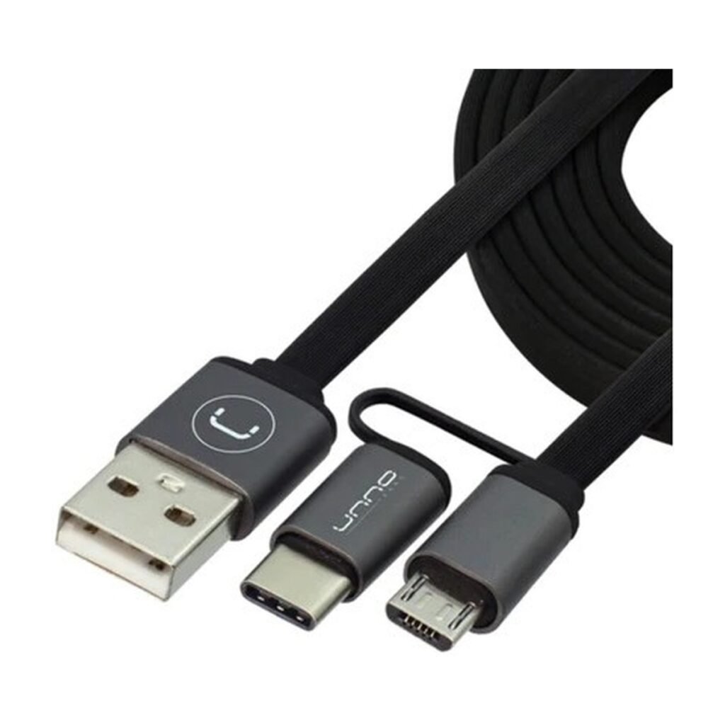Cable UNNO 2 en 1 Tipo C y Micro USB – 1m – CB4056GY