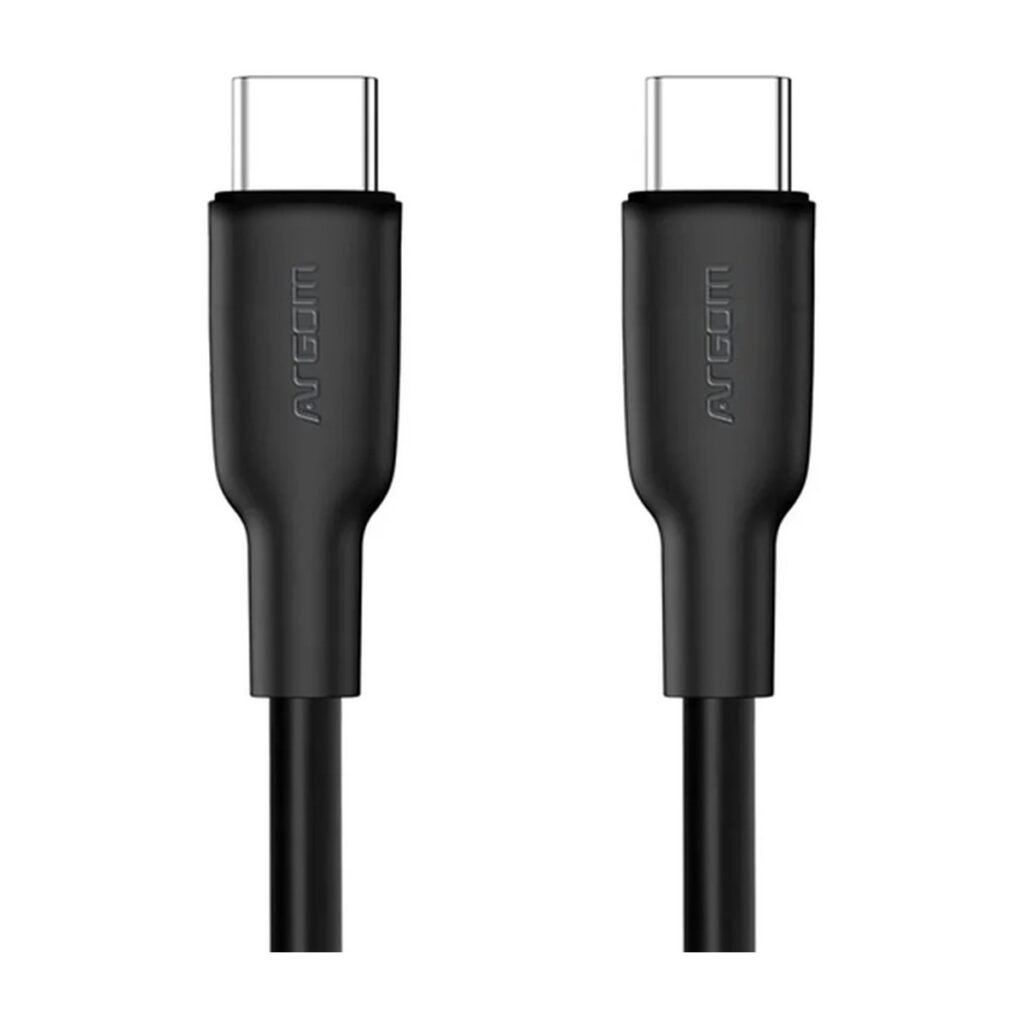 Argom Dura Flex Tipo-C a Tipo-C 65W PD Fast Charge & Sync Cable – 1.8M – Negro – ARG-CB-0070BK