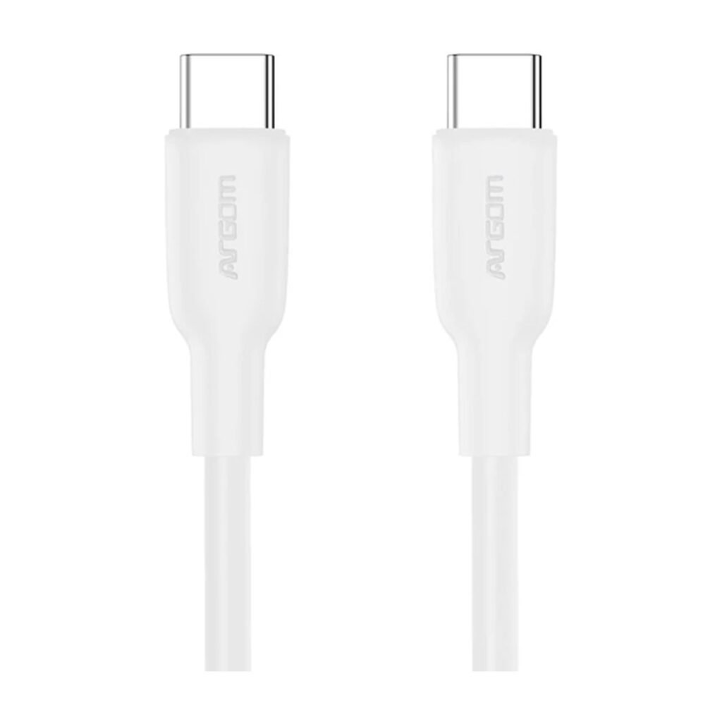 Cable Argom Dura Flex Tipo-C a Tipo-C 65W PD Fast Charge & Sync Cable – 1.8M – Blanco – ARG-CB-0070WT