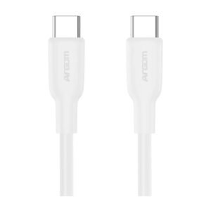 Cable Argom Dura Flex Tipo-C a Tipo-C 65W PD Fast Charge & Sync Cable – 1.8M – Blanco – ARG-CB-0070WT