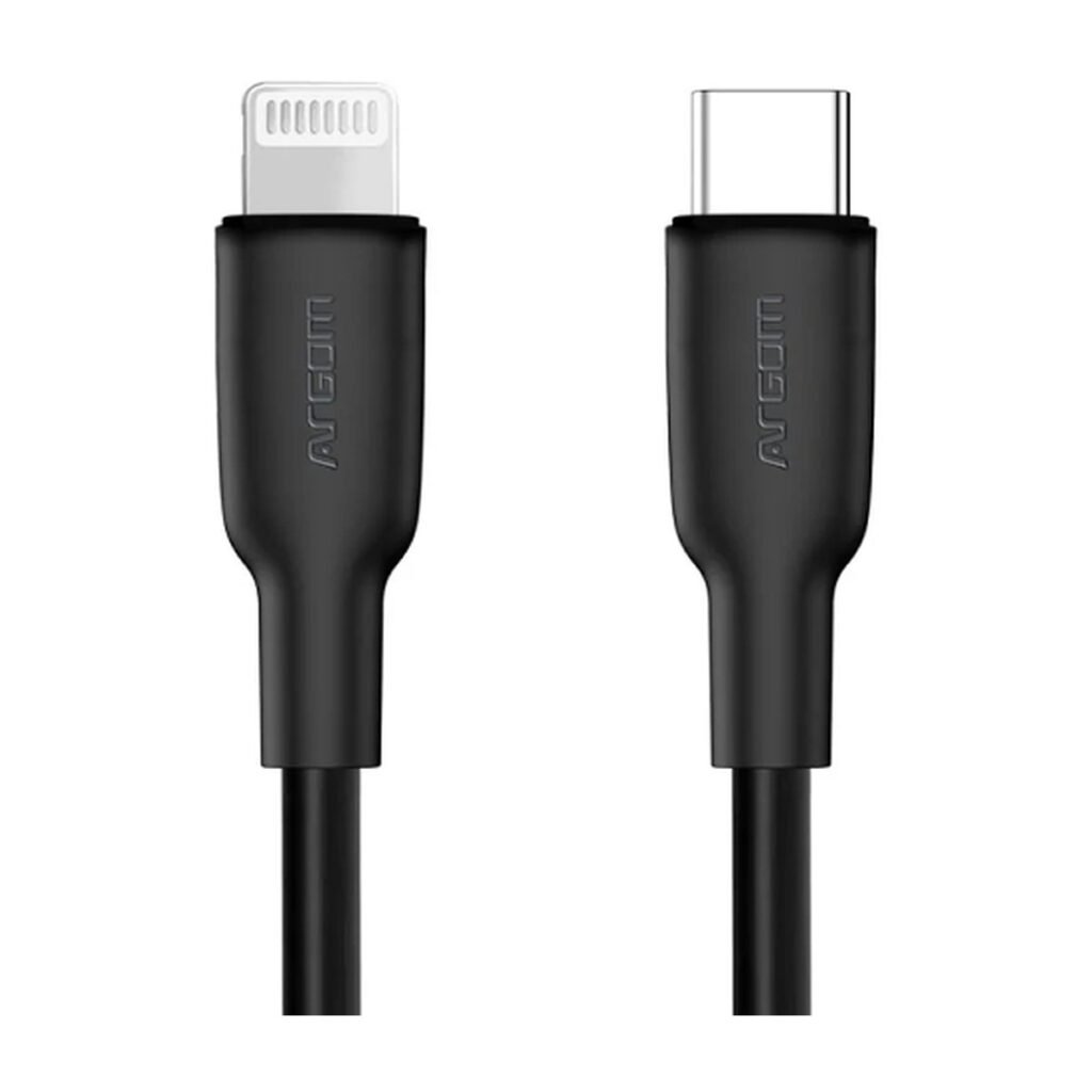 Cable Argom Dura Flex Lightning a USB-C 30W Fast Charce – 1.8M – Negro – ARG-CB-0072BK