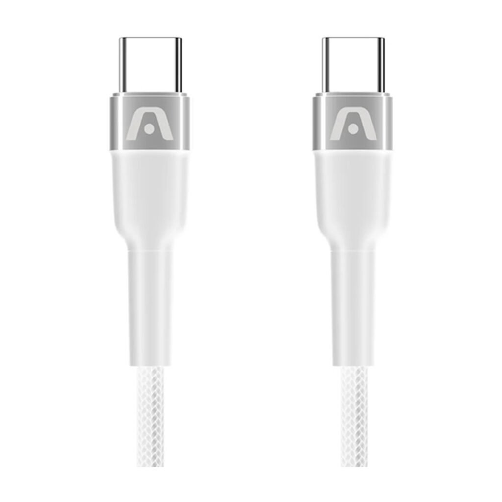 Cable ARGOM DURA SPEED FAST CHARGE 65W – 1.8M – Blanco – ARG-CB0047WT