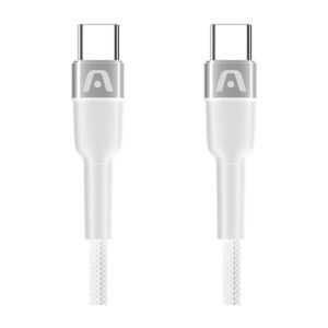 Cable ARGOM DURA SPEED FAST CHARGE 65W – 1.8M – Blanco – ARG-CB0047WT