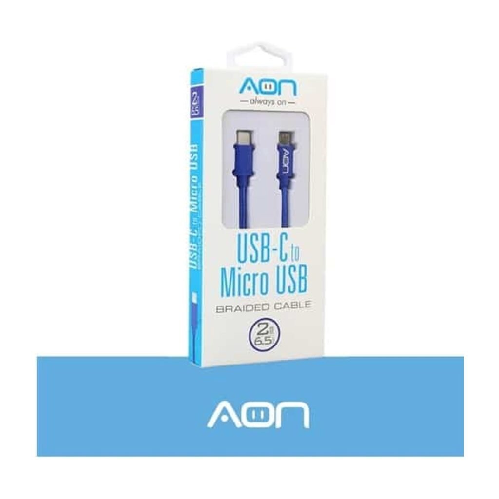 AON USB-C a Micro USB Azul – 2m (AO-CB-6013)