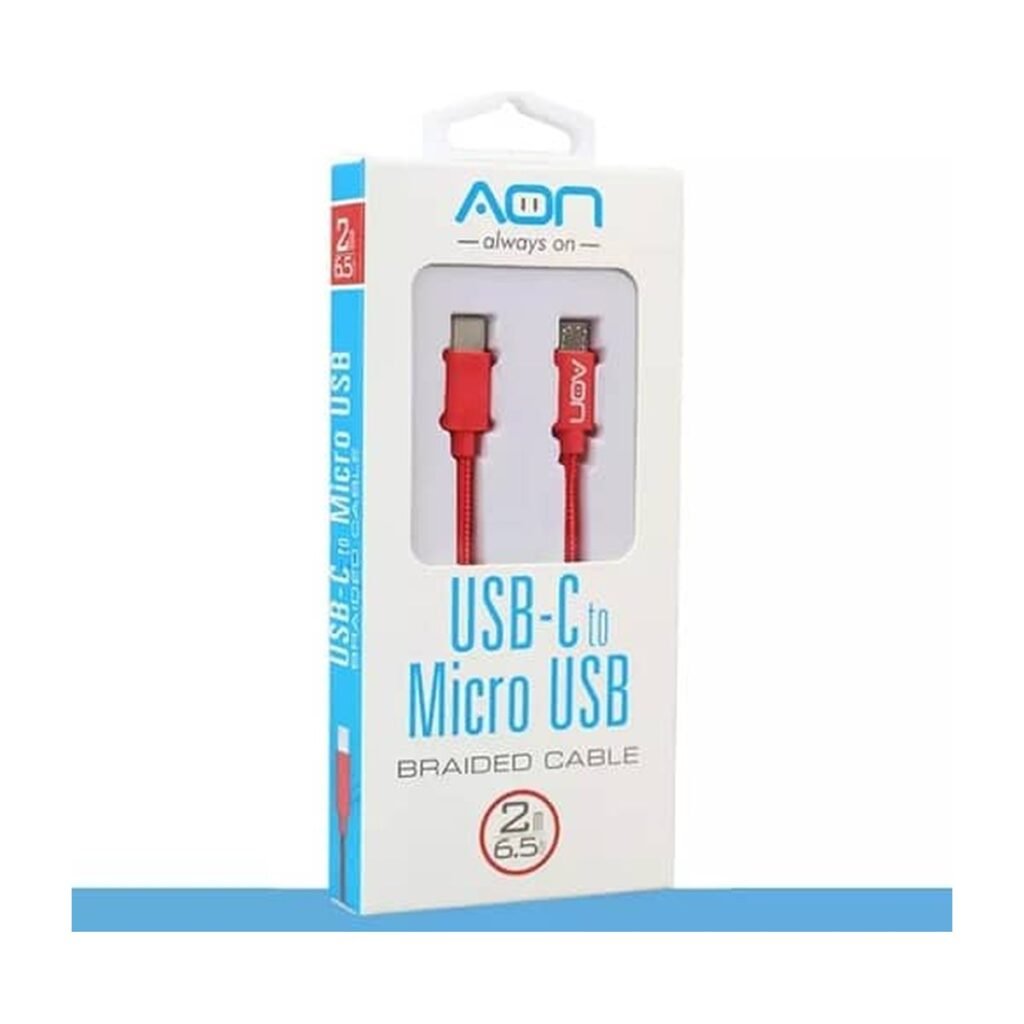 Cable AON USB-C a Micro USB Rojo (3.5m/11.4ft)