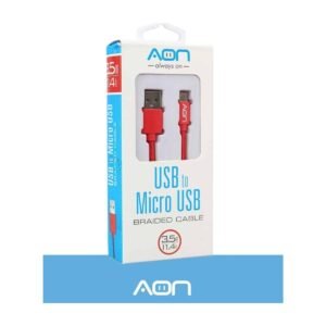 Cable AON USB a Micro USB – Rojo – 3.5m/11.4ft (AO-CB-3002)