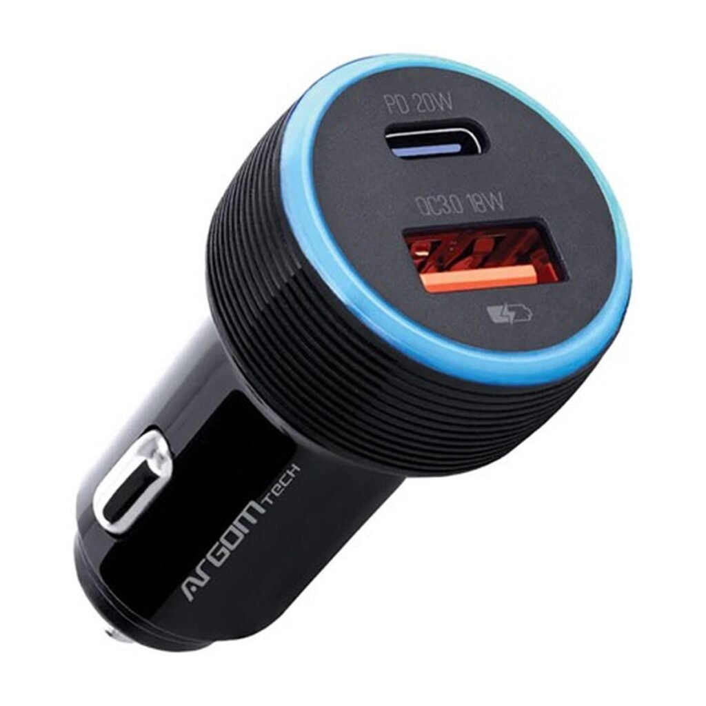 Cargador Argom Carga Rapida Dual 38W – USB Type C y USB – ARG-AC-0118BK