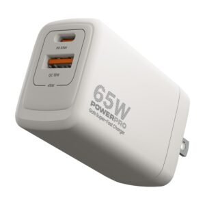 Cargador UNNO TEKNO Power Pro – Super Fast dual port 65W travel charger – Blanco