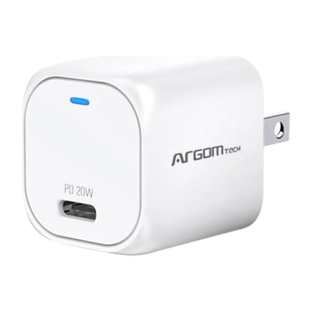 Cargador Argom Fast Charge Tipo-C 20W – Blanco – ARG-AC-0110WT