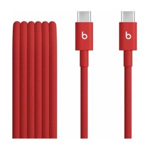 Cable trenzado de USB-C a USB-C de Beats (1.5 m) – Rojo