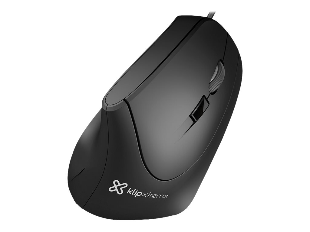 MOUSE VERTICAL ERGONÓMICO KLIP XTREME KROWN KMO-506 – 6 BOTONES – USB – NEGRO