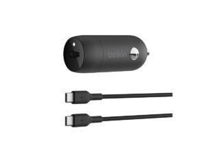 CARGADOR PARA CARRO BELKIN BOOSTCHARGE – USB-C PD 3.1 – 30W – CABLE 1 M – NEGRO