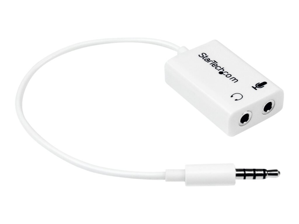 ADAPTADOR DIVISOR DE AUDÍFONOS STARTECH.COM – 3,5 MM – MICRÓFONO Y AUDÍFONOS – BLANCO
