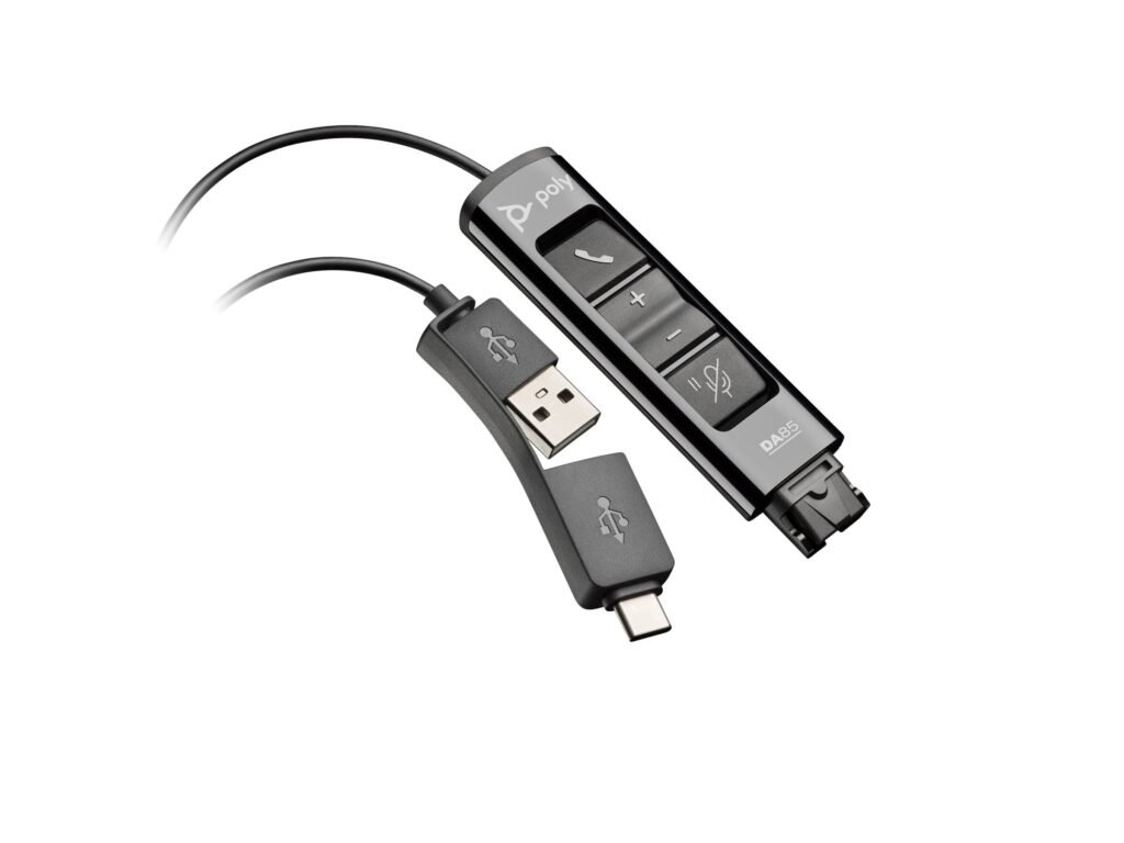 CABLE POLY DA85 PARA AUDÍFONOS – USB-C A QUICK DISCONNECT – 1.3 M – NEGRO