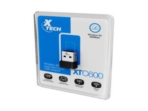 ADAPTADOR INALÁMBRICO XTECH XTC-600 – USB 2.0 – AC DOBLE BANDA – 600 MBPS – NEGRO