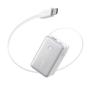 POWER BANK ANKER NANO 10K – 45W – CABLE USB-C RETRÁCTIL – BLANCO