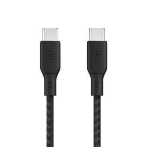 CABLE BELKIN BOOSTCHARGE USB-C A USB-C – 2 M – NAILON TRENZADO – NEGRO