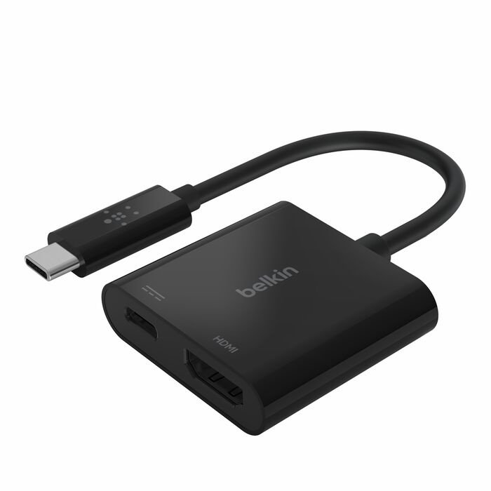 ADAPTADOR BELKIN USB-C A HDMI + CARGA – 4K 60HZ – PD 60W – NEGRO