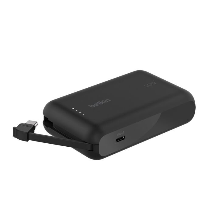 POWER BANK BELKIN BOOSTCHARGE 10K – 20W – CABLE INTEGRADO – NEGRO