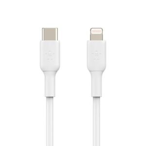 CABLE BELKIN BOOSTCHARGE USB-C A LIGHTNING – 1 M – PD 18W – BLANCO