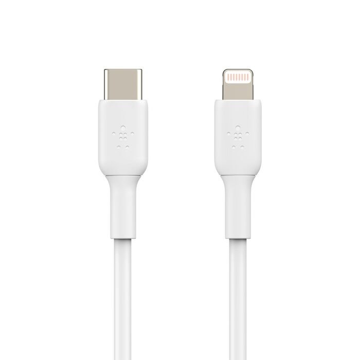 CABLE BELKIN BOOSTCHARGE USB-C A LIGHTNING – 1 M – PD 18W – BLANCO
