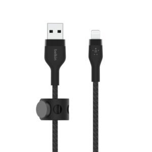 CABLE BELKIN BOOSTCHARGE USB A LIGHTNING – 1 M – DOBLE TRENZADO – NEGRO