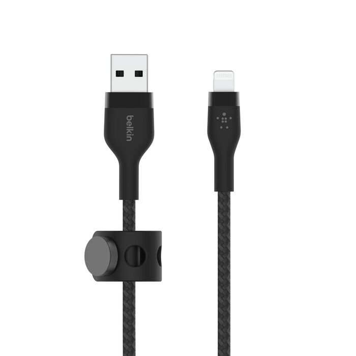 CABLE BELKIN BOOSTCHARGE USB A LIGHTNING – 1 M – DOBLE TRENZADO – NEGRO