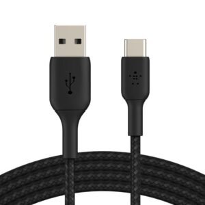 CABLE BELKIN BOOSTCHARGE USB-C A USB – 1 M – NAILON TRENZADO – NEGRO